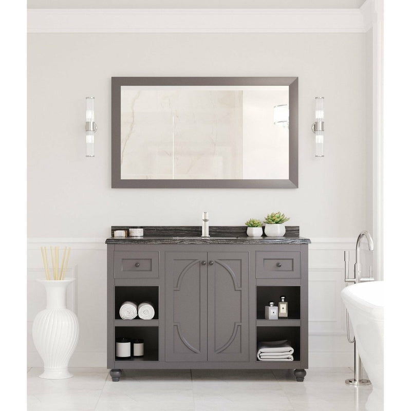 Laviva Odyssey 48" Maple Grey Bathroom Vanity with Black Wood Marble Countertop 313613-48G-BW