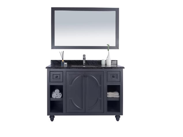 Laviva Odyssey 48" Maple Grey Bathroom Vanity with Black Wood Marble Countertop 313613-48G-BW