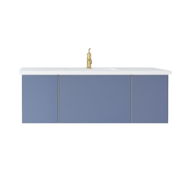 Laviva Vitri 48" Nautical Blue Bathroom Vanity with VIVA Stone Matte White Solid Surface Countertop 313VTR-48NB-MW