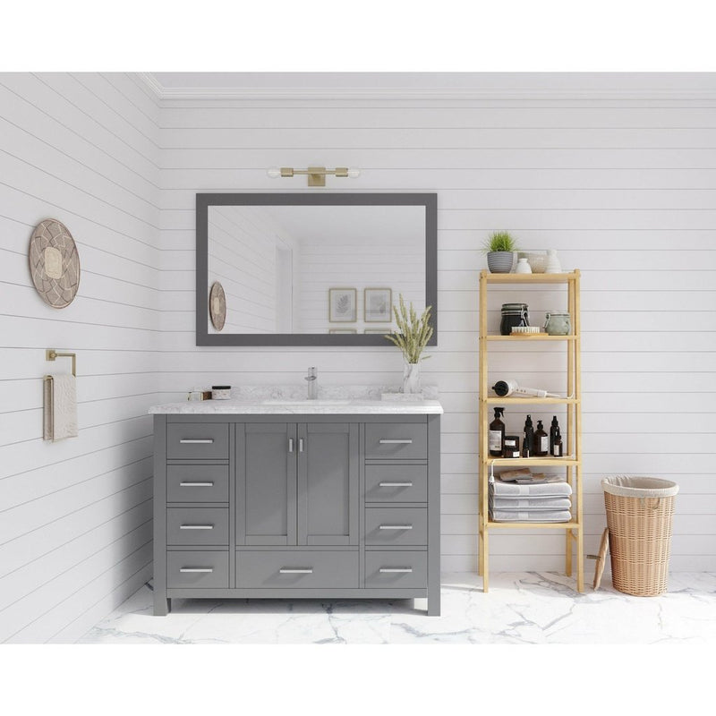 Laviva Wilson 48" Grey Bathroom Vanity with White Carrara Marble Countertop 313ANG-48G-WC