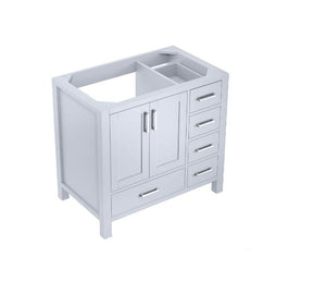 Lexora Jacques 36" White Vanity Cabinet Only - Left Version LJ342236SA00000-L