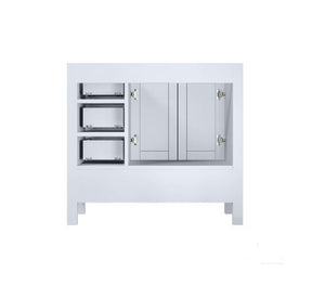 Lexora Jacques 36" White Vanity Cabinet Only - Left Version LJ342236SA00000-L