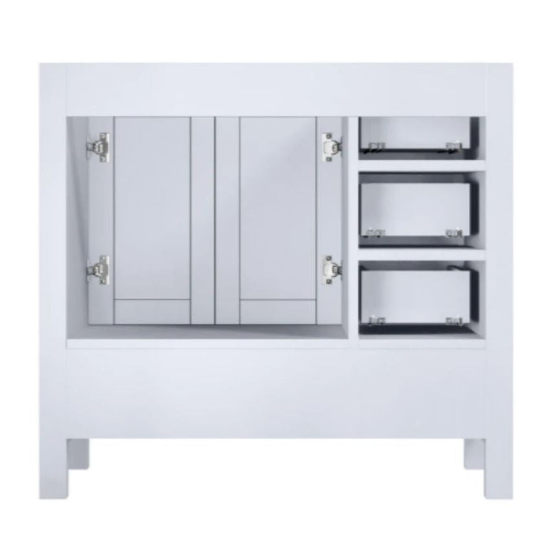 Lexora Jacques 36" White Vanity Cabinet Only - Right Version LJ342236SA00000-R