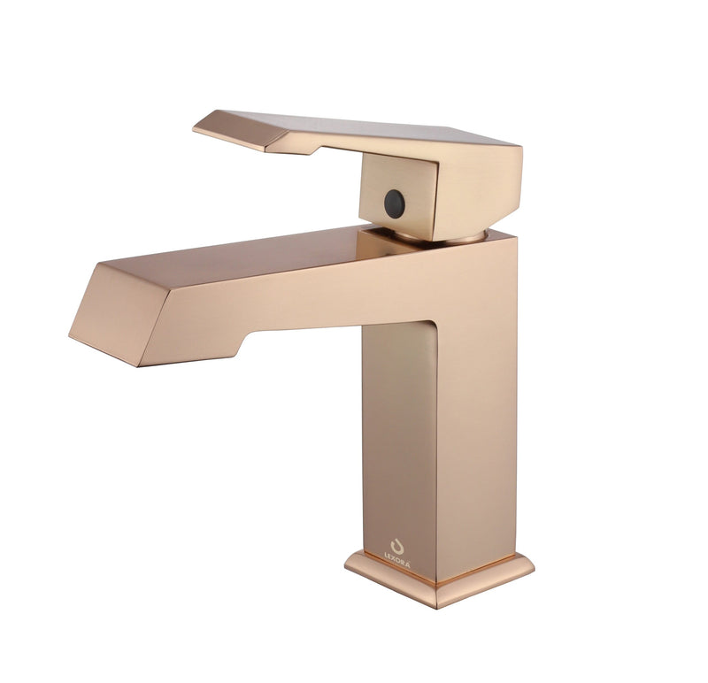 Lexora Labaro Brass Single Hole Bathroom Faucet - Rose Gold LFS3011RG