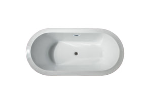 Lexora Lure 67" Free Standing Acrylic Bathtub w/ Chrome Drain LD900467A1C0000
