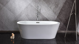 Lexora Lure 67" Free Standing Acrylic Bathtub w/ Chrome Drain LD900467A1C0000