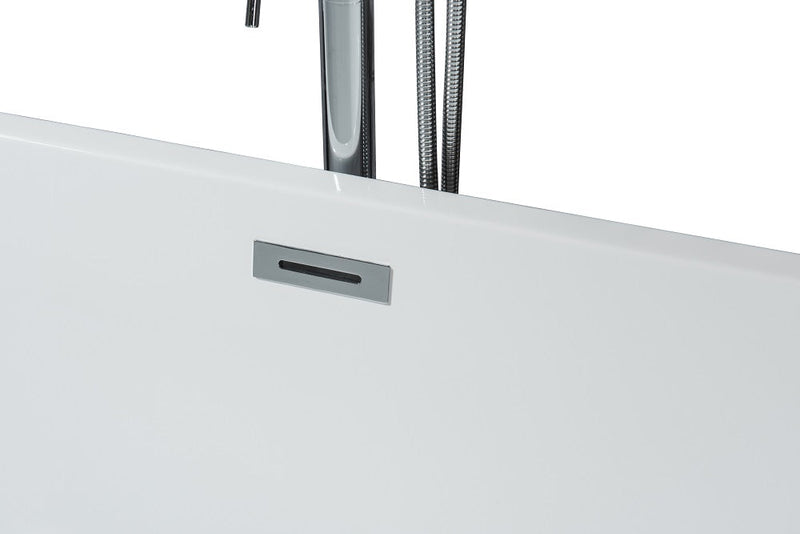Lexora Melina 67" Free Standing Acrylic Bathtub w/ Chrome Drain LD900367A1C0000
