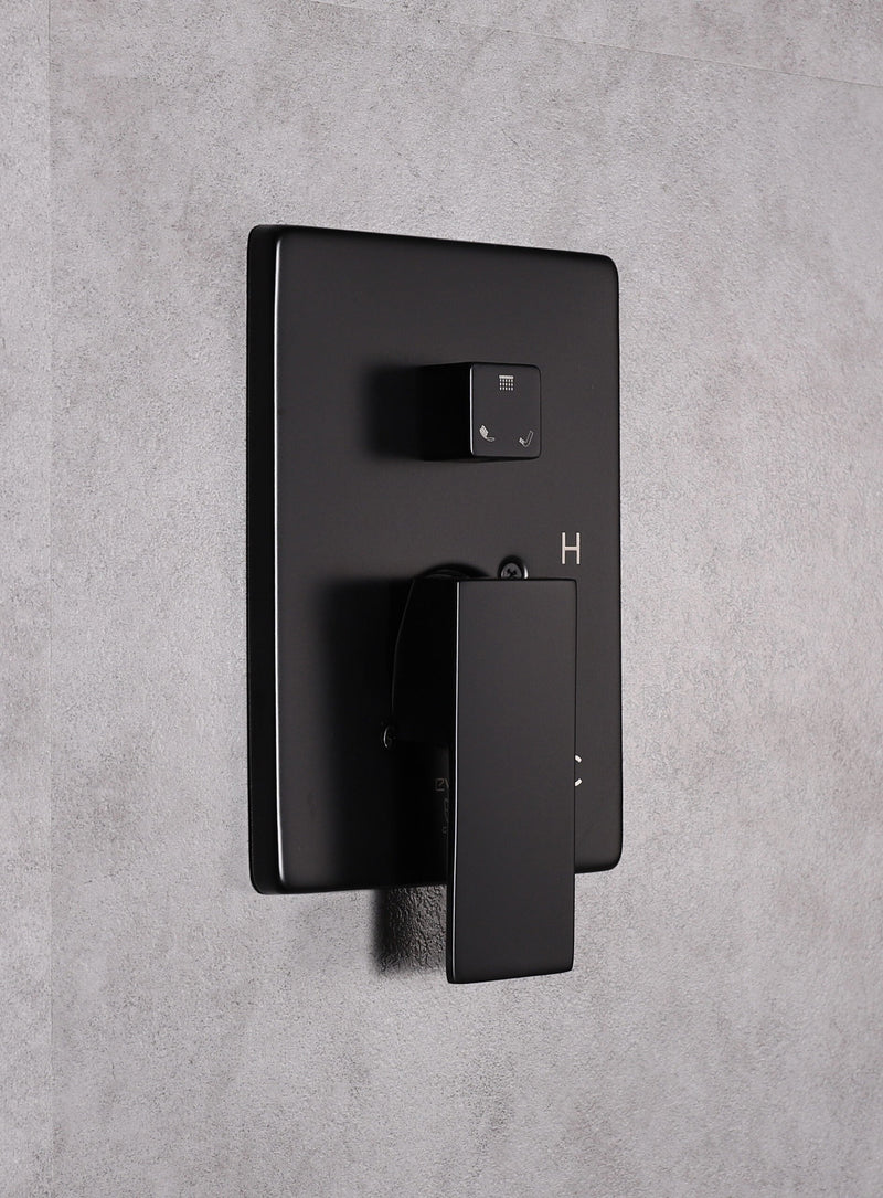 Lexora Monte Celo Set, 8" Square Rain Shower and Handheld, Matte Black LSS10011MB