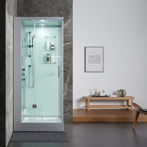 Maya Bath - Siena Steam Shower, White / Right