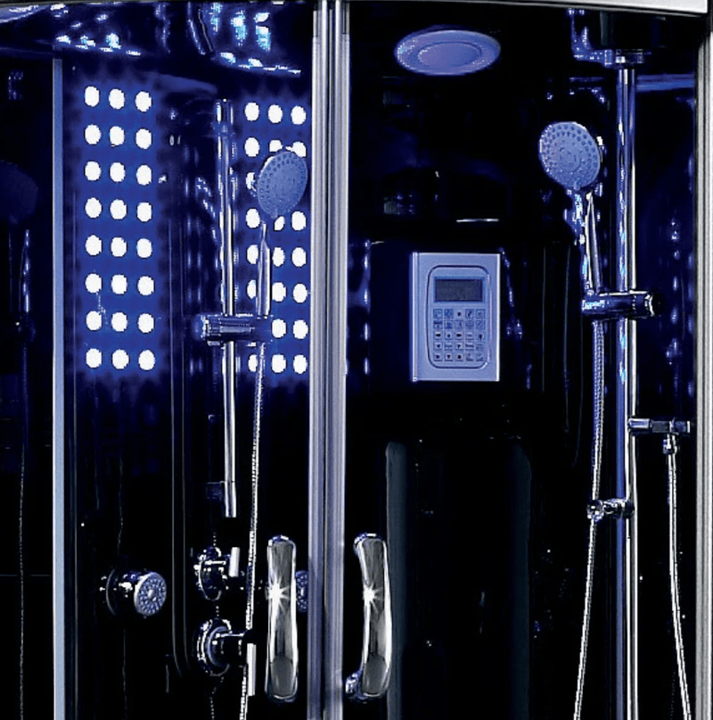 Maya Bath Siena Black 2-Person Freestanding Steam Shower 115 - PrimeFair