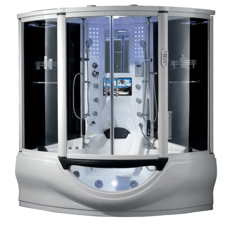 Maya Bath The Superior Platinum White 2-Person Freestanding Steam Shower 101 - PrimeFair