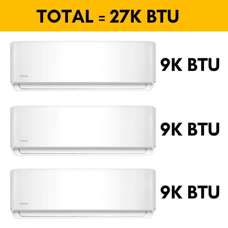 MRCOOL DIY 4th Generation Mini Split - 27K BTU 3 Zone Ductless Air Conditioner and Heat Pump with 16 ft. Install Kit - DIYM327HPW00C00