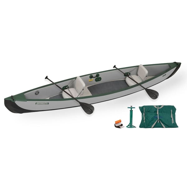 Sea Eagle Travel Canoe 16 Inflatable Canoe 2 Person Electric Pump Package - TC16K_EP - PrimeFair