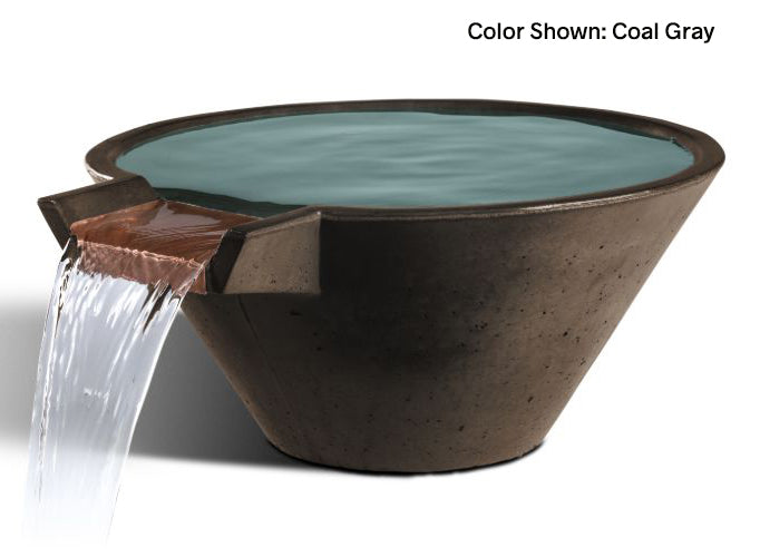 Slick Rock Concrete 22” Cascade Conical Bowl + Copper Spillway 