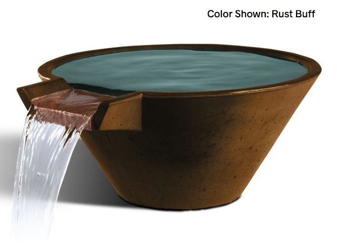 Slick Rock Concrete 22” Cascade Conical Bowl + Copper Spillway 