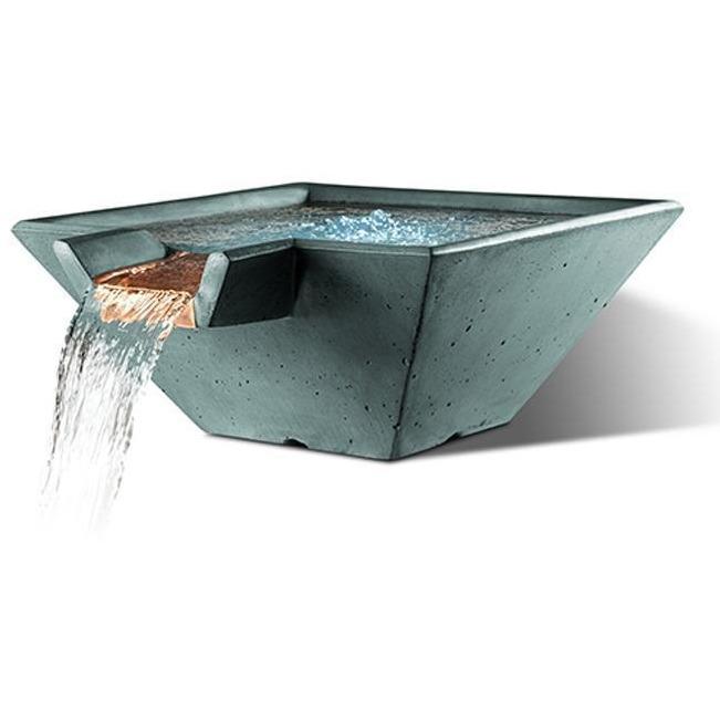 Slick Rock Concrete 22” Cascade Square Bowl + Copper Spillway