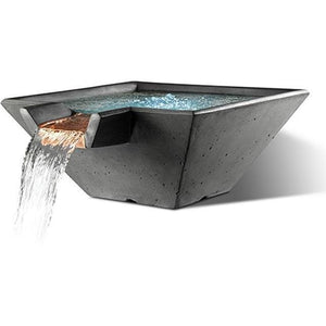 Slick Rock Concrete 22” Cascade Square Bowl + Copper Spillway