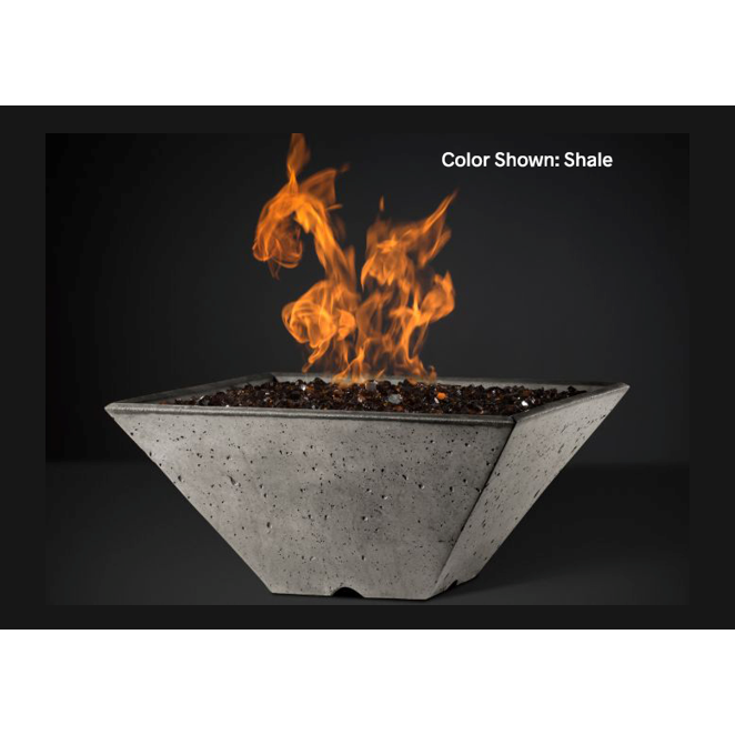 Slick Rock Concrete 22” Ridgeline Square Fire Bowl with Match Ignition