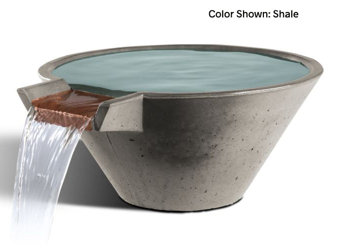 Slick Rock Concrete 29” Cascade Conical Bowl + Copper Spillway