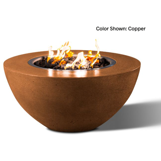 Slick Rock Concrete 34" Oasis Round Fire Bowl with Electronic Ignition