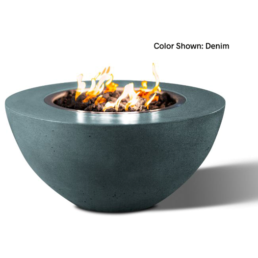 Slick Rock Concrete 34" Oasis Round Fire Bowl with Electronic Ignition
