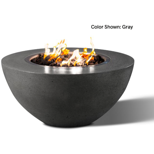 Slick Rock Concrete 34" Oasis Round Fire Bowl with Electronic Ignition