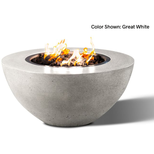 Slick Rock Concrete 34" Oasis Round Fire Bowl with Electronic Ignition