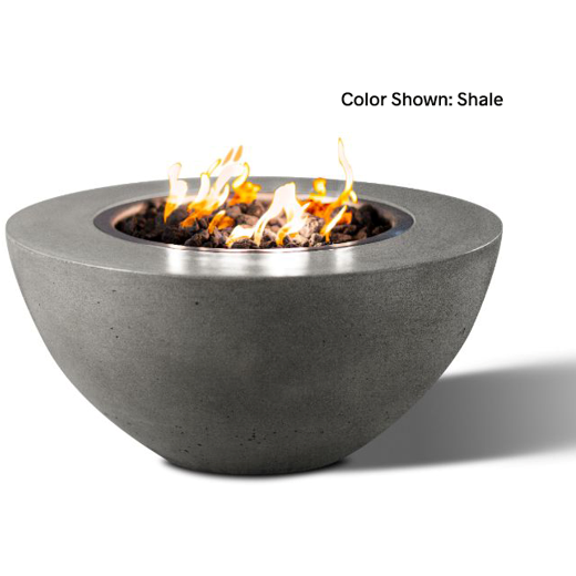 Slick Rock Concrete 34" Oasis Round Fire Bowl with Electronic Ignition
