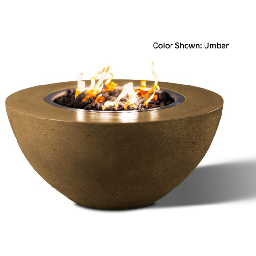 Slick Rock Concrete 34" Oasis Round Fire Bowl with Electronic Ignition