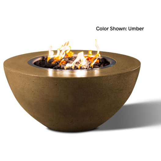 Slick Rock Concrete 34" Oasis Round Fire Bowl with Match Ignition
