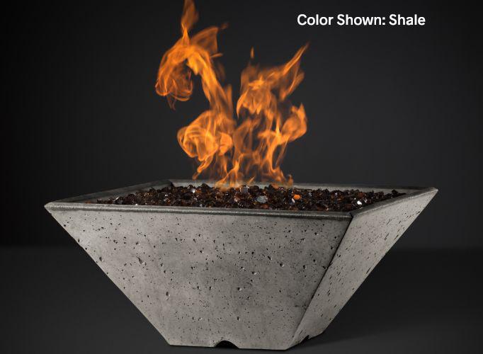 Slick Rock Concrete Ridgeline Square Fire Bowl with Electronic Ignition 