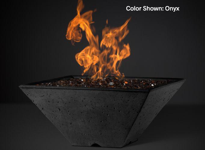 Slick Rock Concrete Ridgeline Square Fire Bowl with Electronic Ignition 