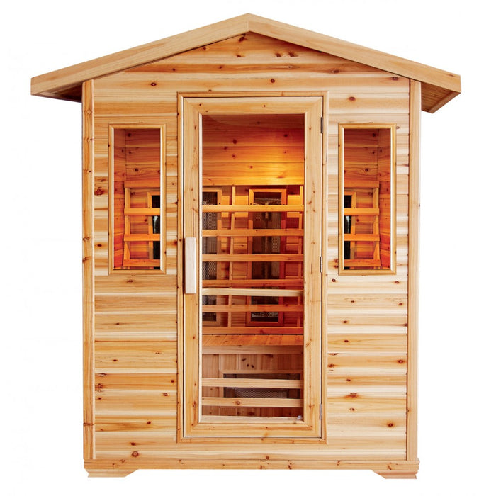 SunRay 4 Person Outdoor Sauna w/Ceramic Heaters - HL400D Cayenne