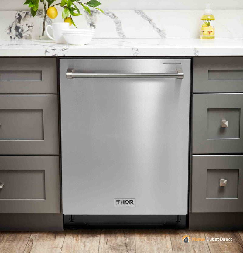 Thor Kitchen 24-Inch Built-In Top Control Dishwasher in Stainless Steel, 45 dBA (HDW2401SS)