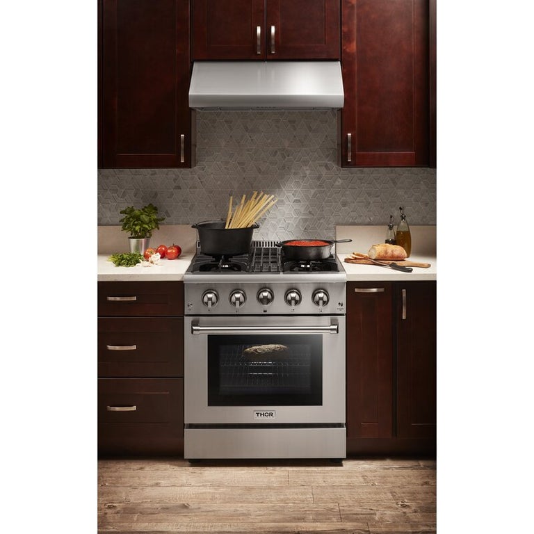 Thor Kitchen 30 in. Gas Burner/Electric Oven Range in Stainless Steel