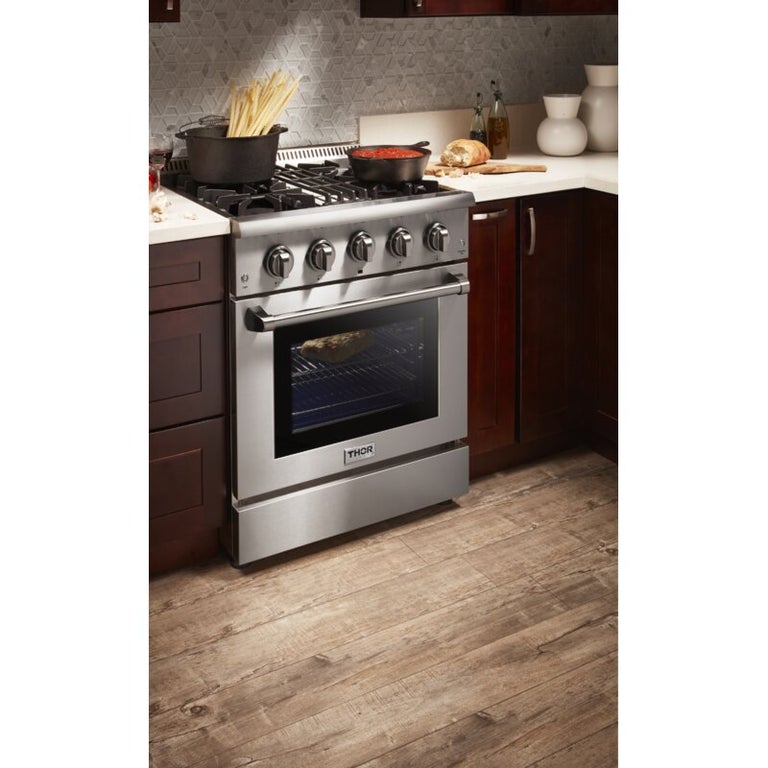 Thor Kitchen 30 in. Gas Burner/Electric Oven Range in Stainless Steel