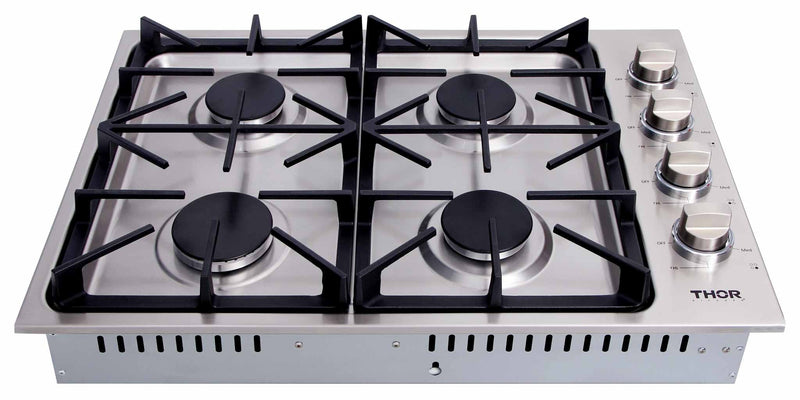 Thor Kitchen 30-Inch Professional Drop-In Gas Cooktop with Four Burners in Stainless Steel (TGC3001)