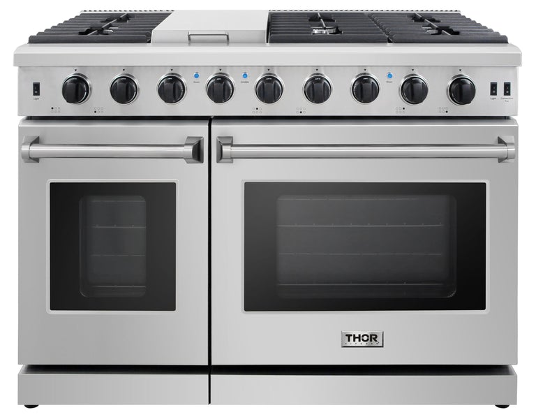 Thor Kitchen 48 in. 6.8 cu. ft. Double Oven Gas Range in Stainless Steel