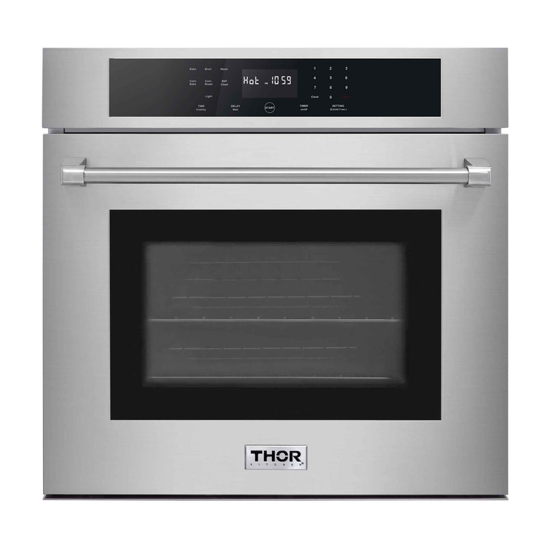 Thor Kitchen 6-Piece Appliance Package - 48-Inch Gas Range, Electric Wall Oven, Under Cabinet 11-Inch Tall Hood, Refrigerator with Water Dispenser, Dishwasher & Microwave Drawer in Stainless Steel