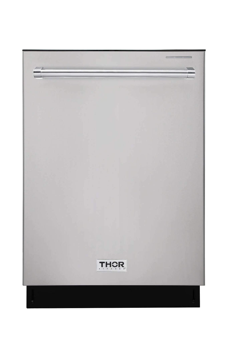 Thor Kitchen 6-Piece Appliance Package - 48-Inch Gas Range, Electric Wall Oven, Under Cabinet 11-Inch Tall Hood, Refrigerator with Water Dispenser, Dishwasher & Microwave Drawer in Stainless Steel