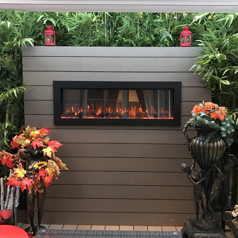 Touchstone Home Products Sideline Outdoor/Indoor 50 inch Recessed/Wall Mounted Electric Fireplace (No Heat) -  80017 - PrimeFair