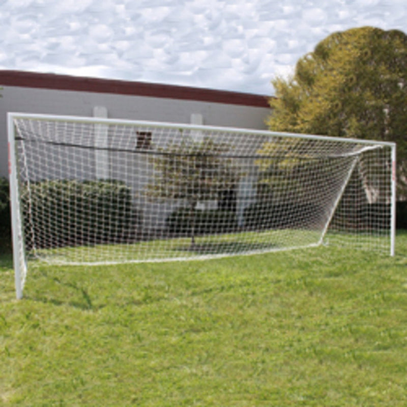 Trigon Sports Soccer Goal 8 x 24 ft. Portable & Round Powder Coated White with Net SG3824W - PrimeFair