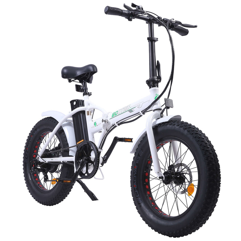 UL Certified-Ecotric 20inch White Fat Tire Portable and Folding Electric Bike