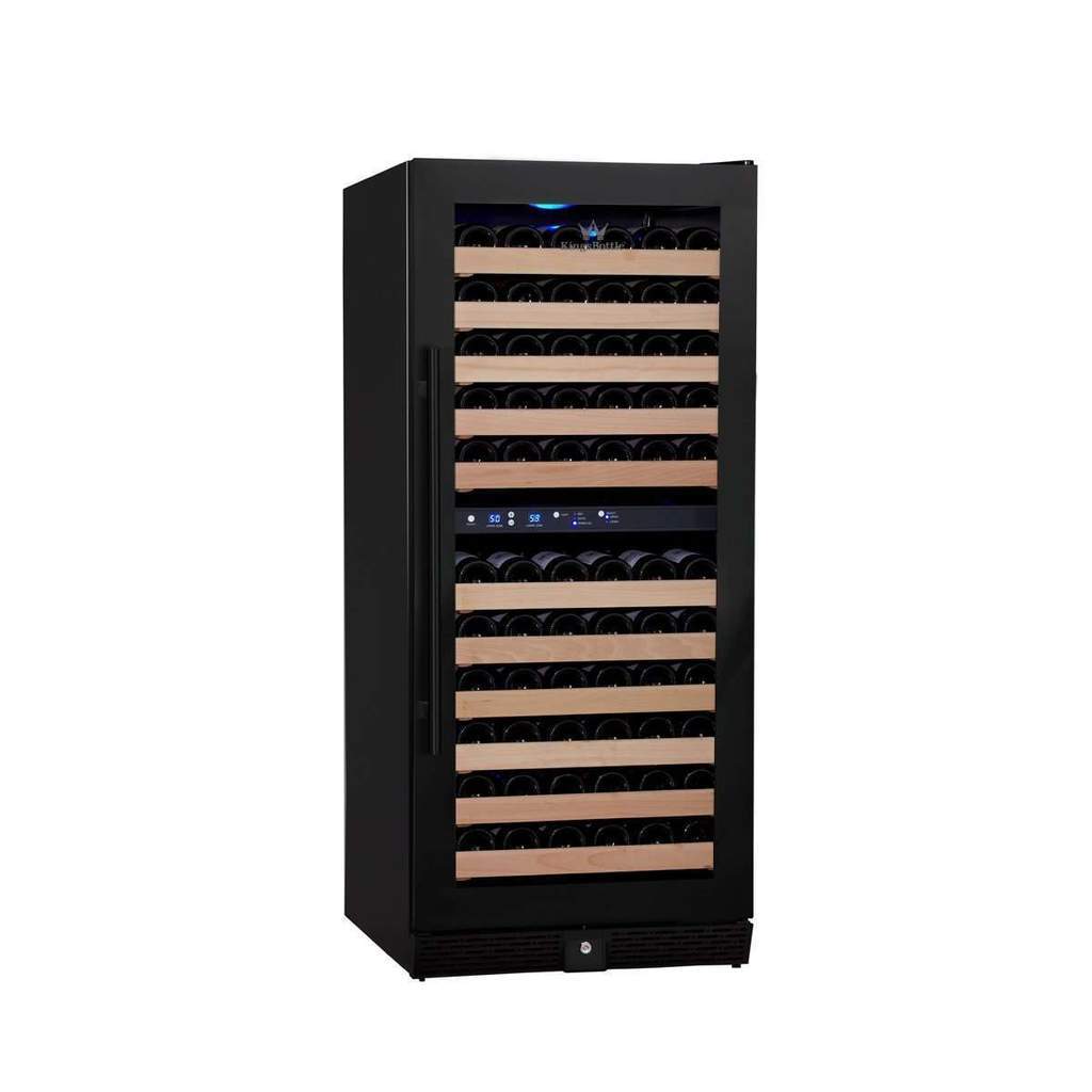 Kings Bottle 100 Bottle Upright Dual Zone Wine Fridge For Home KBU100DX-SS, RHH