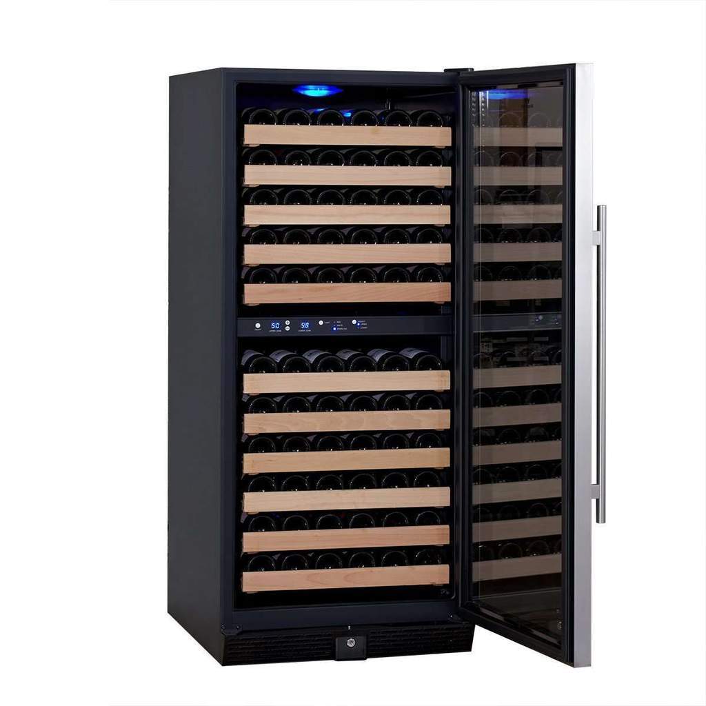 Kings Bottle 100 Bottle Upright Dual Zone Wine Fridge For Home KBU100DX-SS, RHH