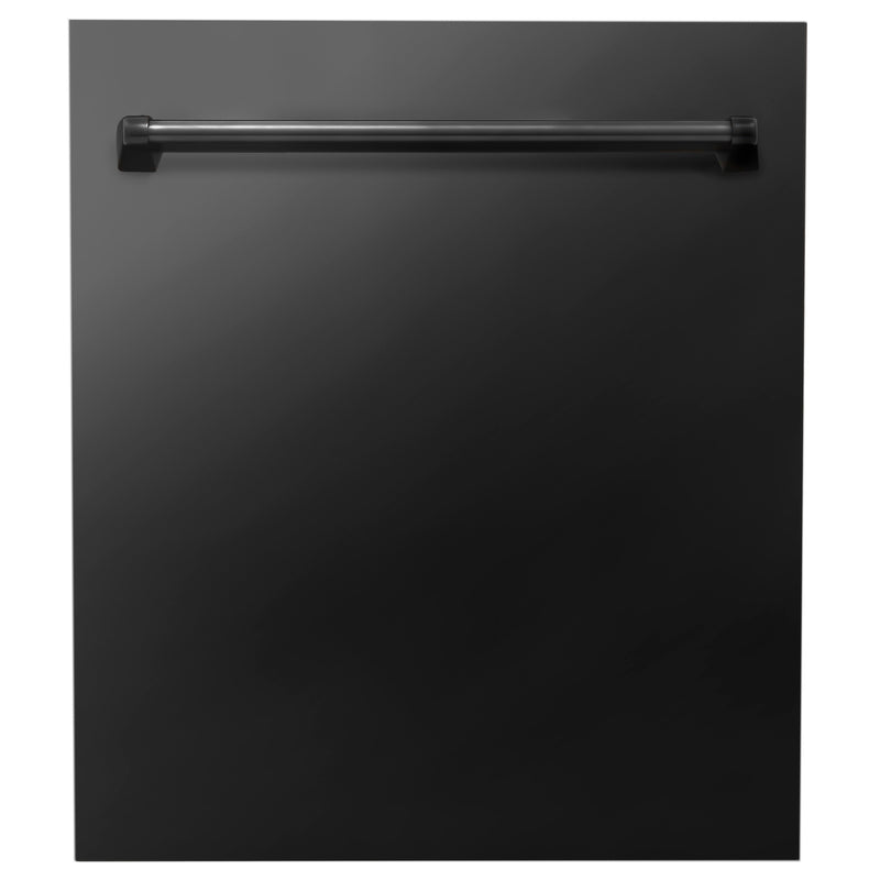 ZLINE 24 in. Top Control Dishwasher with Black Stainless Steel Panel and Traditional Style Handle, 52dBa (DW-BS-24)