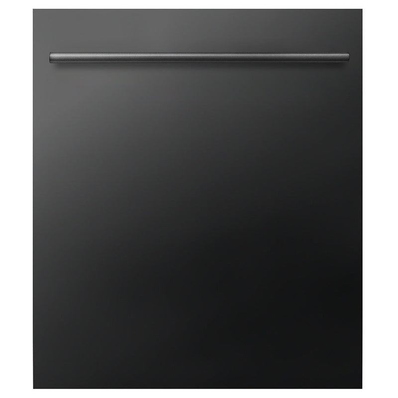 ZLINE 24 in. Top Control Dishwasher with Black Stainless Steel Panel and Modern Style Handle, 52dBa (DW-BS-H-24)
