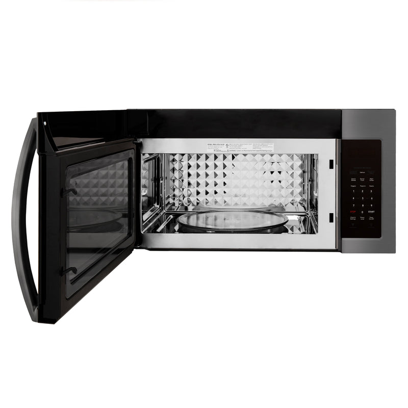 ZLINE Recirculating Over the Range Convection Microwave Oven with Charcoal Filters in Black Stainless Steel (MWO-OTRCF-30-BS)