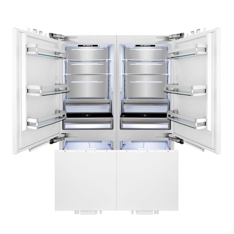 ZLINE 60 in. 32.2 cu. Ft. Panel Ready Built-In 4-Door French Door Refrigerator with Internal Water and Ice Dispenser (RBIV-60)