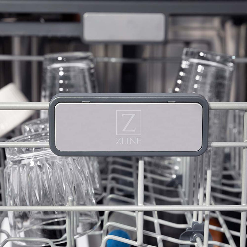 ZLINE 24 in. Panel-Included Monument Series 3rd Rack Top Touch Control Dishwasher with Hand Hammered Copper Door, 45dBa (DWMT-HH-24)